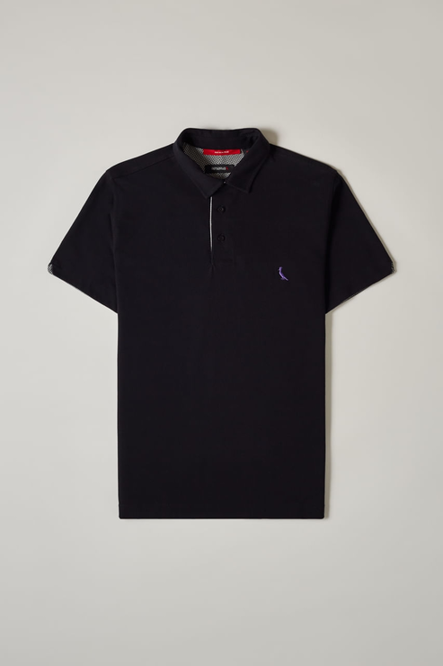 CAMISA POLO PRETA RESERVA PIQUET PALA INTERNA