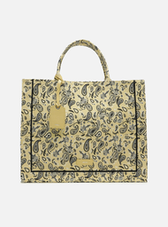 Bolsa Shopping Amarela Arezzo Paisley Grande Livia