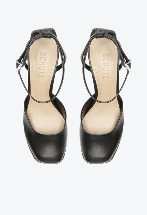 Sapato Scarpin Meia Pata Luan Couro Preto