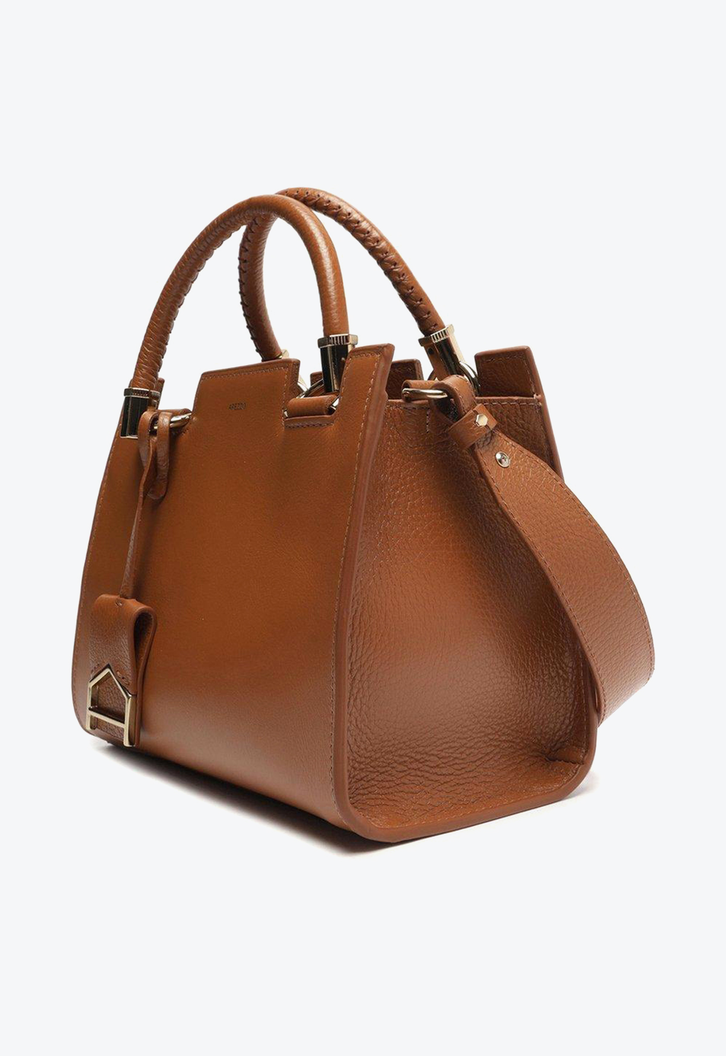 Bolsa Tote Marrom Arezzo Couro Média Abbraccio