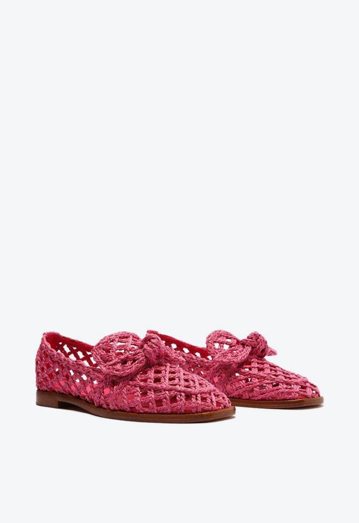 Raffia Clarita Loafer Fluo Pink