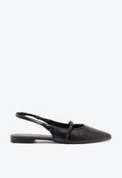 Sapatilha Preta Anacapri Slingback Bico Fino