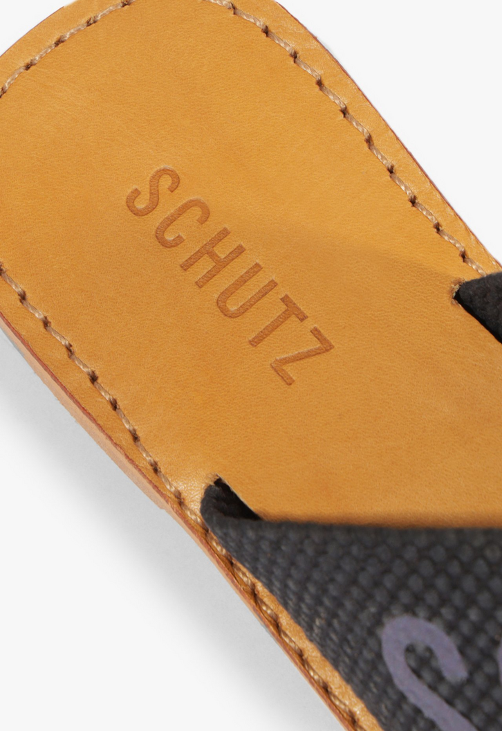 Sandália Rasteira X Schutz Logo Azul