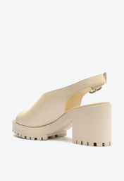 本命ギフト Couro Arezzo Off-White Sandália Bloco ZZ | Fechada Tratorada 小物