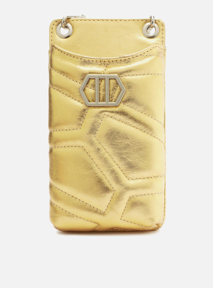 Mini Bag Porta-celular Dourada Arezzo Couro Emma | ZZ MALL