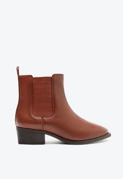 Bota Marrom Anacapri Chelsea Cano Curto Bico Quadrado