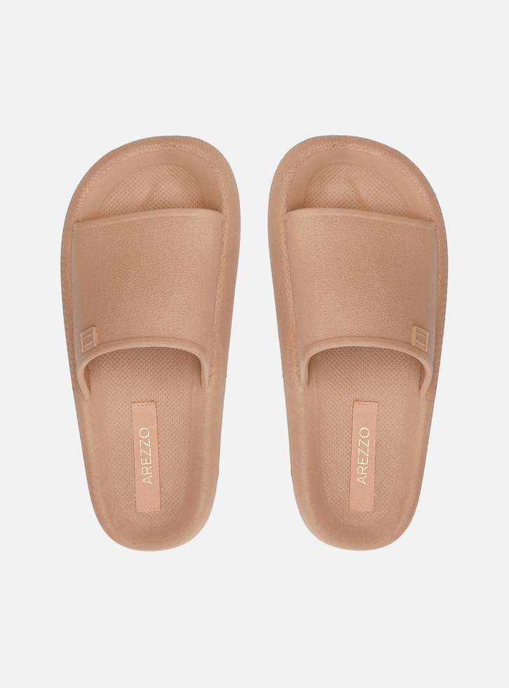 Sandália Slide Marrom Flatform Brizza