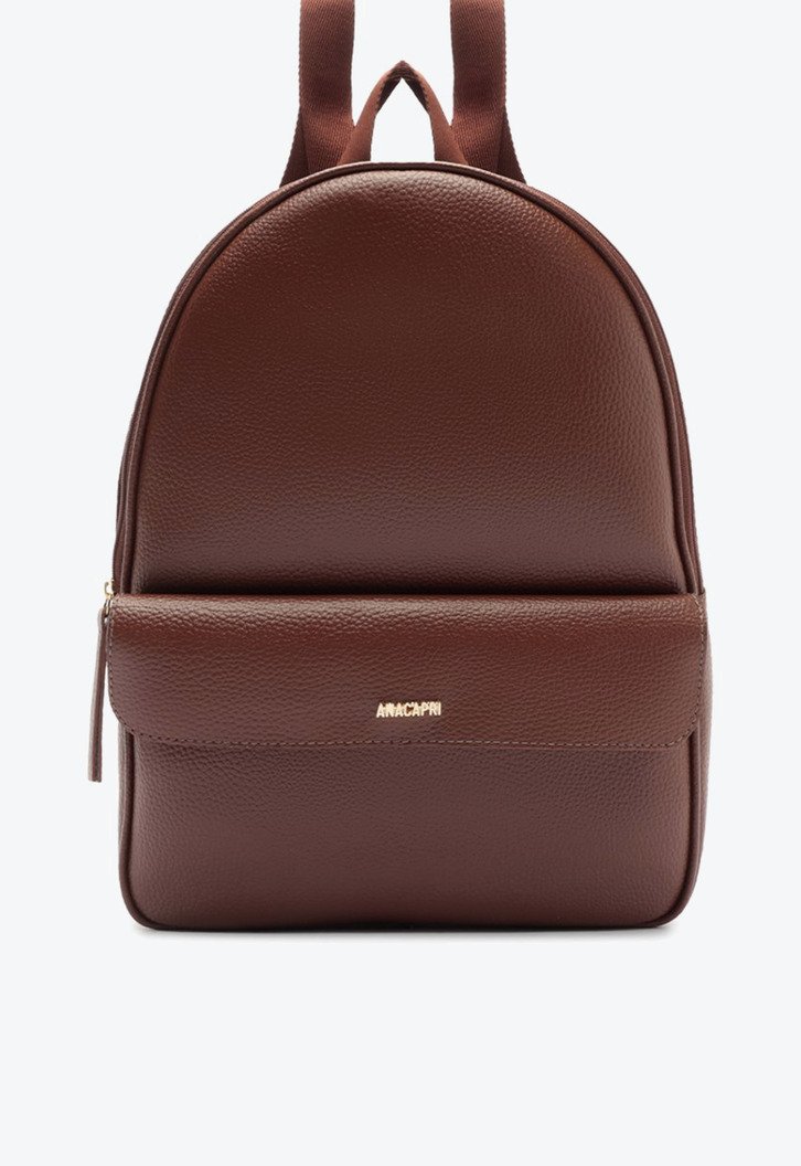 Mochila Grande Texturizada Marrom