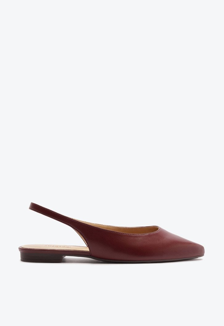 Sapatilha Slingback Bico Fino Vermelha