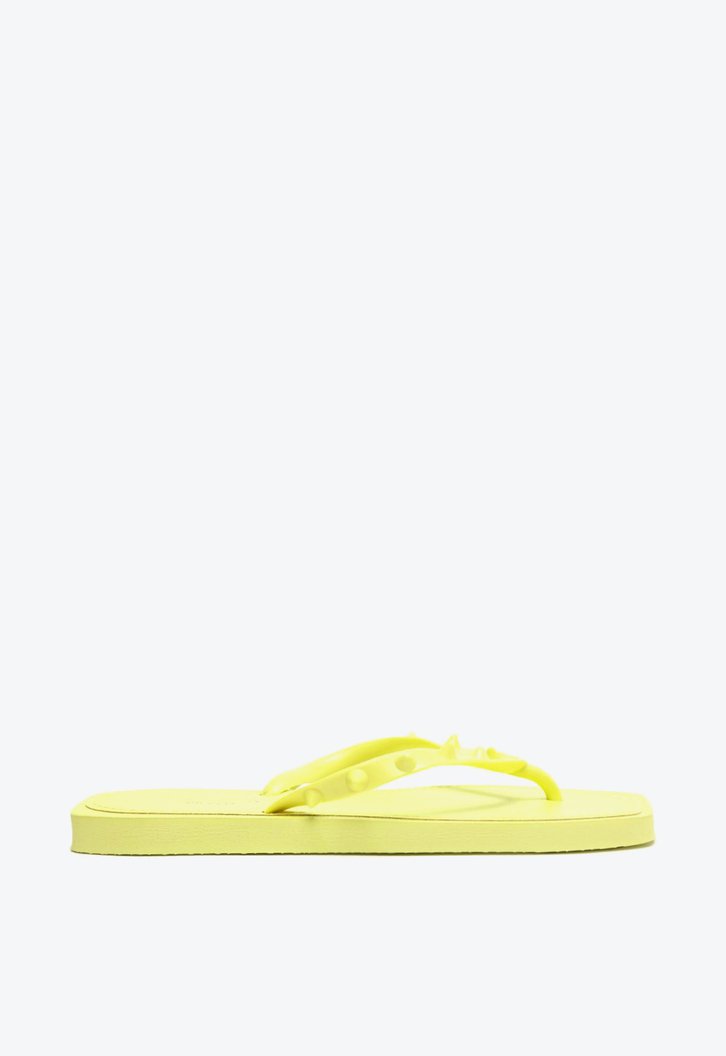 Chinelo De Dedo Amarelo Brizza Bico Quadrado Rock