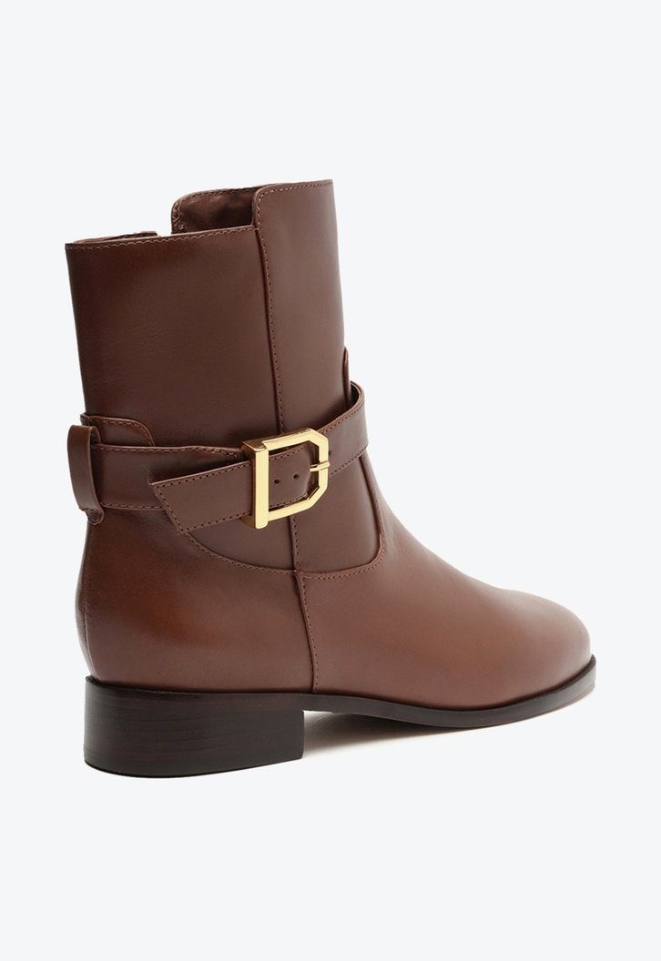 Bota Marrom Escuro Couro Cano Curto Savannah