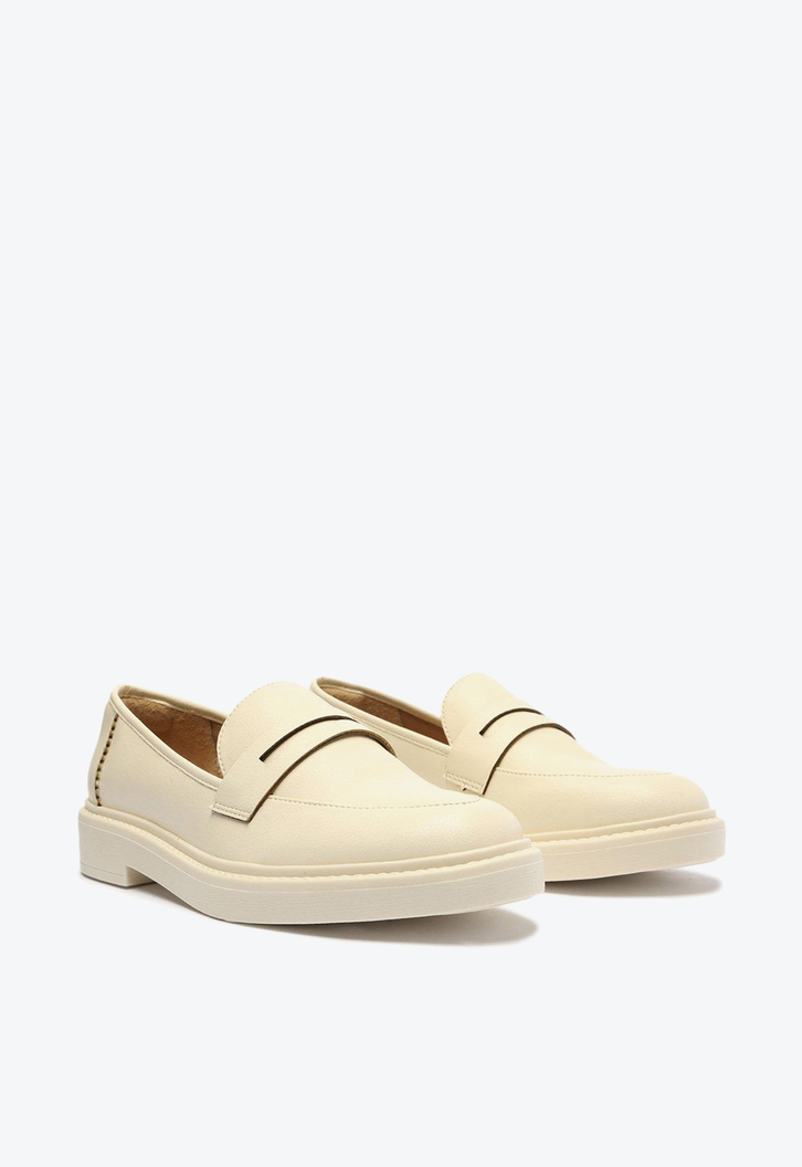 Mocassim Flatform Branco Marfim Anacapri Minimalista