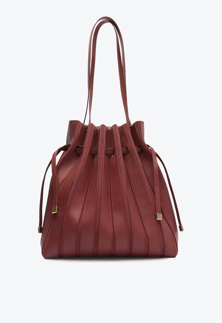 Bolsa Bucket Rosa Arezzo Couro Parioli Grande