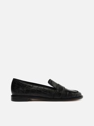 MOCASSIM PRETO AREZZO CROCO UPTOWN