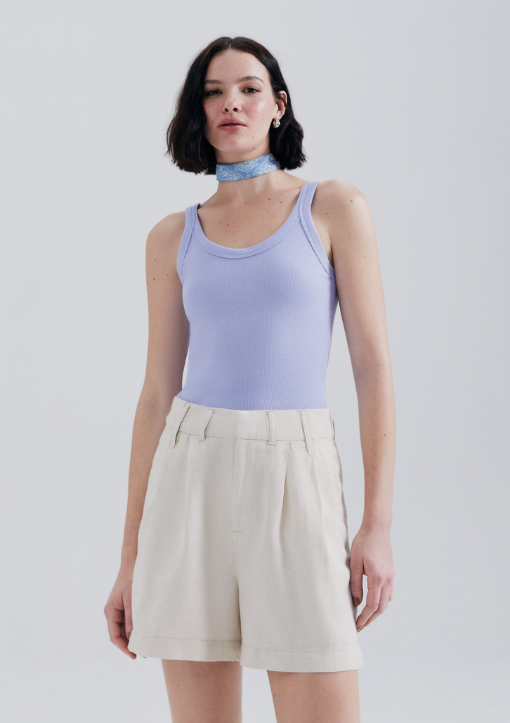 Shorts Bege Hering De Alfaiataria Em Linho