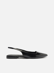 Sapatilha Preta Arezzo Verniz Bico Fino Slingback