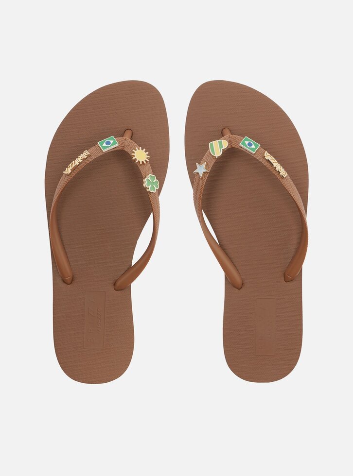 Chinelo de Dedo Marrom Flatform Brizza