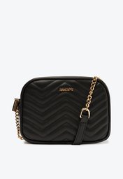 Bolsa Crossbody Preta Anacapri Média Matelassê Zig Zag