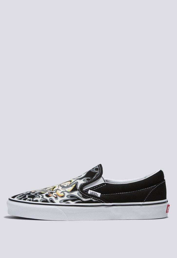 Tênis Slip-On Flame Skull Black True White