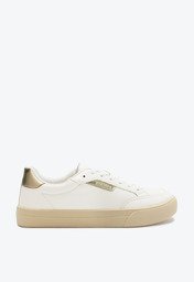 Tênis De Amarrar Branco E Dourado Anacapri Tag