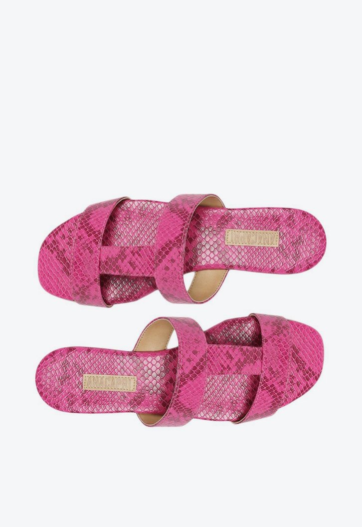 Rasteira Rosa Snake Anacapri Tira Única