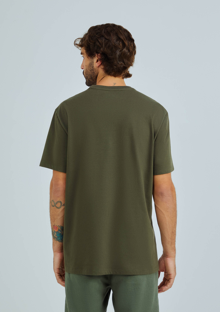 Camiseta Básica Verde Musgo Hering Comfort Super Cotton