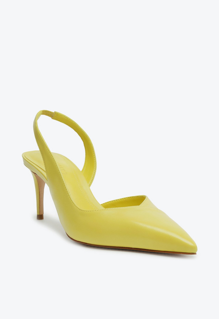 Sapato Scarpin Amarelo Schutz Couro