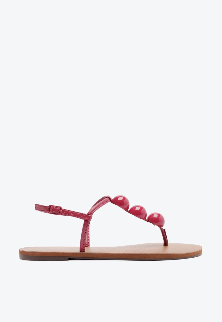 Sandália Rasteira Slim Adorno Rosa