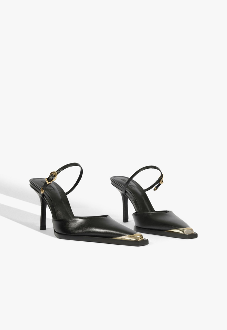 Mule Charlotte Couro Preta