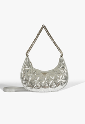Bolsa Shoulder 944 Party Couro Prata