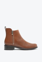 Bota Marrom Anacapri Cano Baixo Zíper