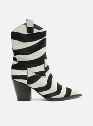 Bota Animal Print Arezzo Cano Curto Salto Metal