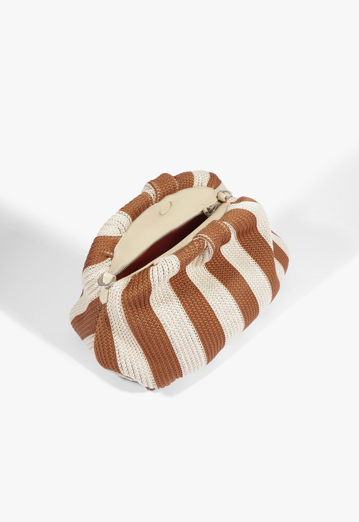 Bolsa Maxi Clutch Avril Tricô Caramelo e Nude | ZZ MALL