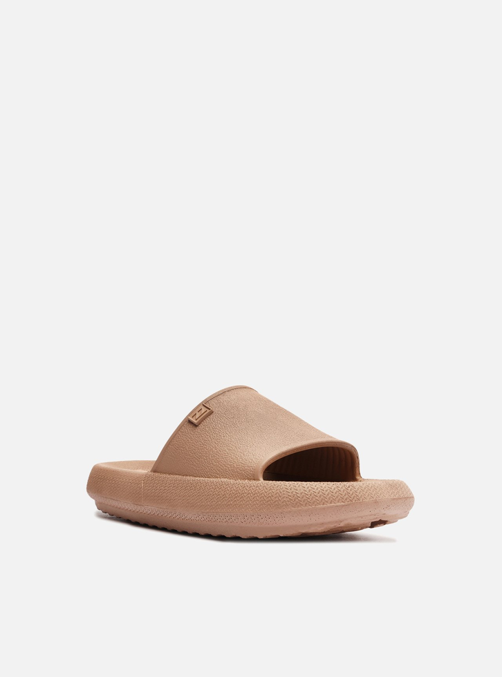 Sandália Slide Marrom Flatform Brizza