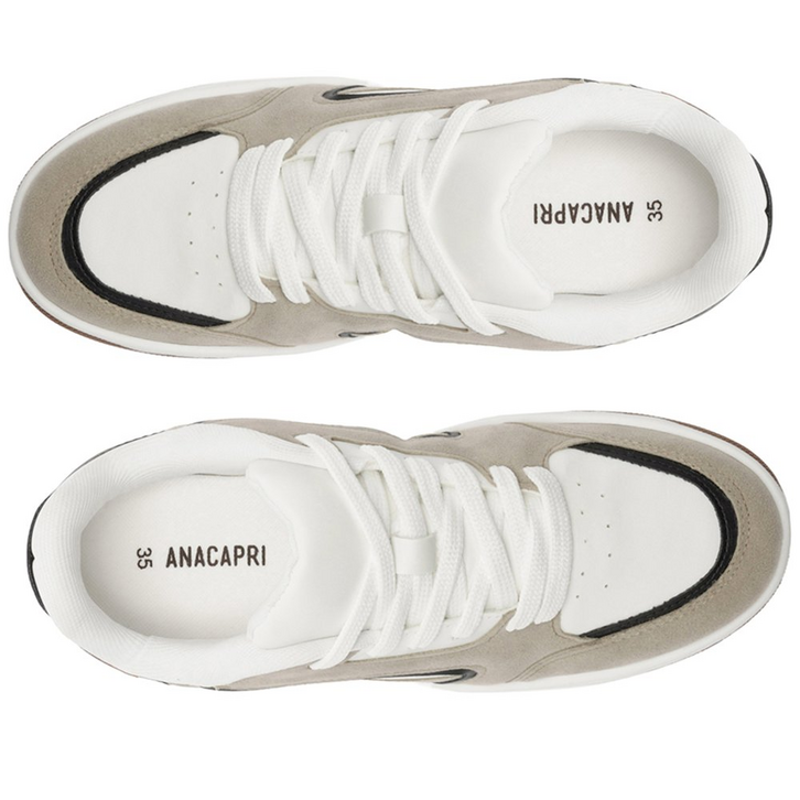 Tênis Esportivo Casual Bicolor Bege e Marrom | ZZ MALL