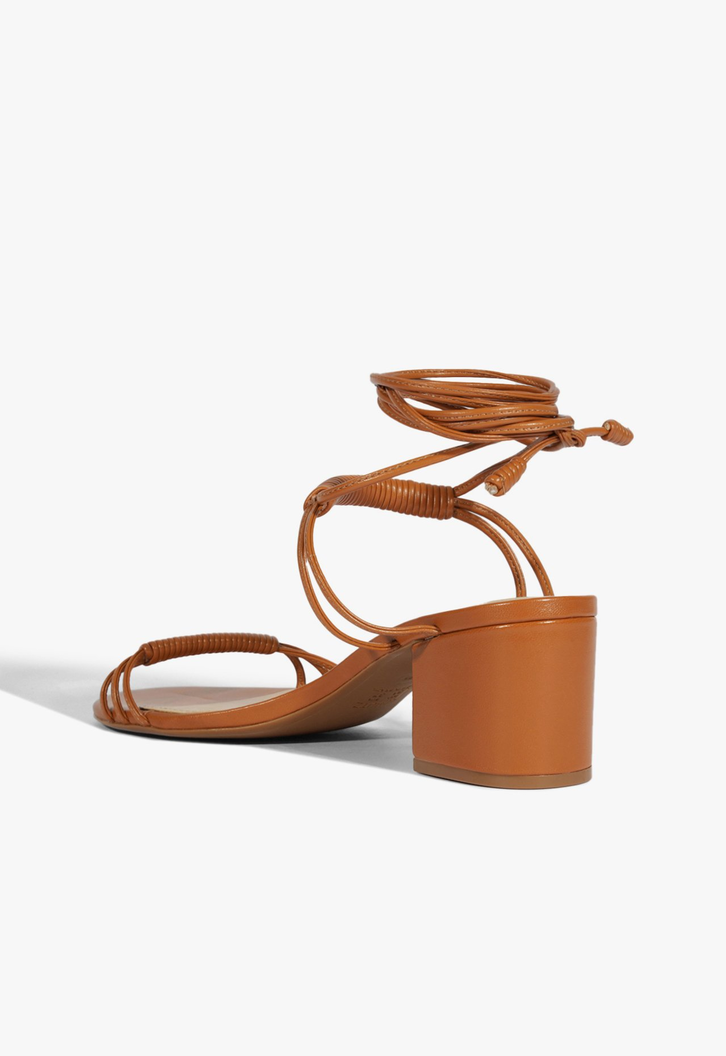 Sandália Block Heel Lace-Up Marrom