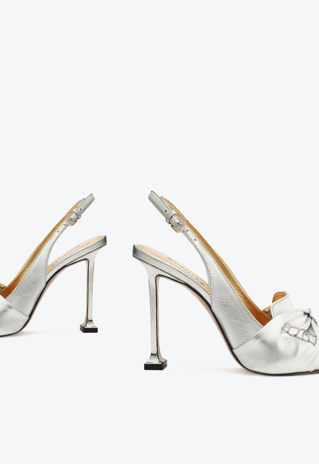 全国送料無料ギフト Schutz Prata Scarpin Sapato Slingback MALL ZZ | Couro Alto Salto ウェア