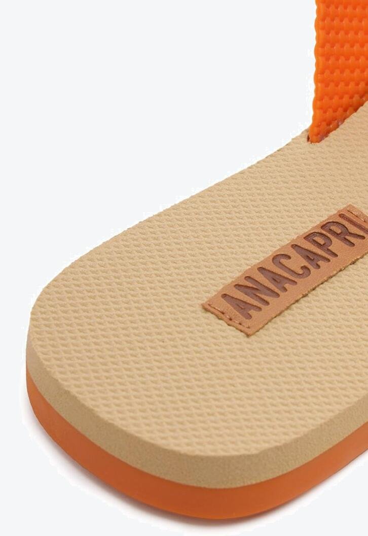 Rasteira Tiras Cruzadas Injetada Laranja