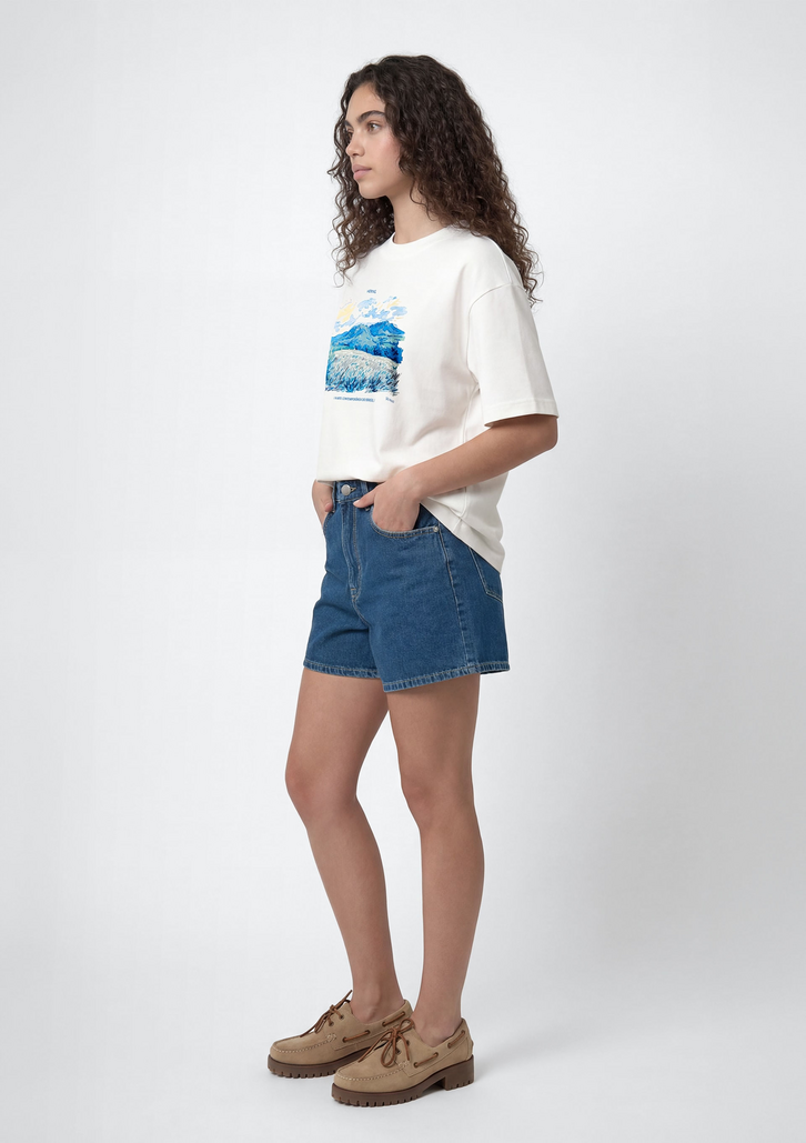 Shorts Azul Marinho Hering Jeans Feminino Reto - Azul 036