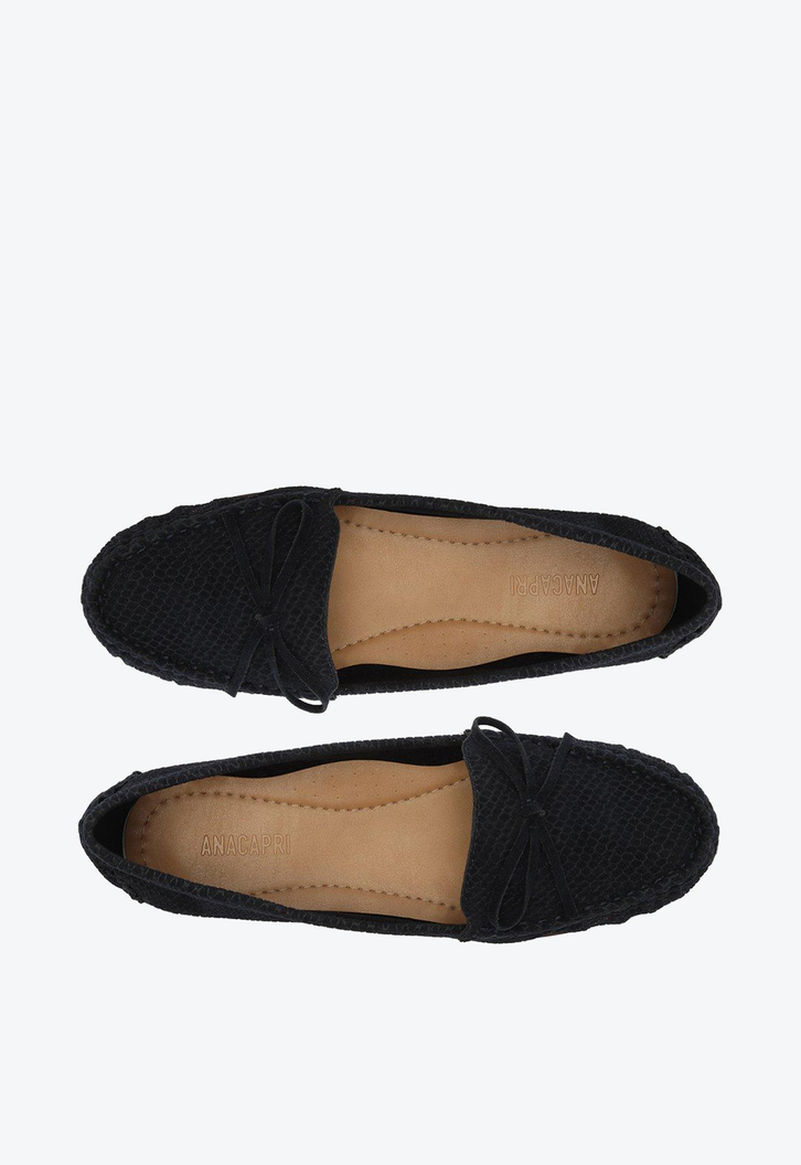 Mocassim Azul Anacapri Marinho Textura Lacinho