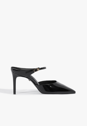 Mule Laura Couro Vinil Preto