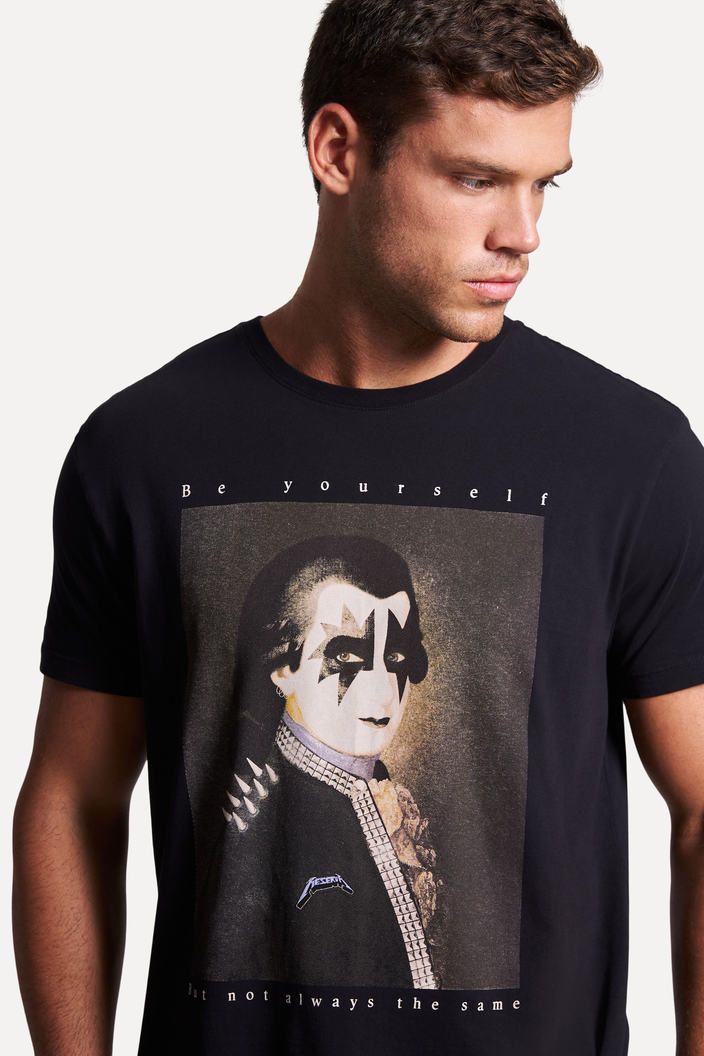 CAMISETA PRETA RESERVA ESTAMPADA METAL MOZART