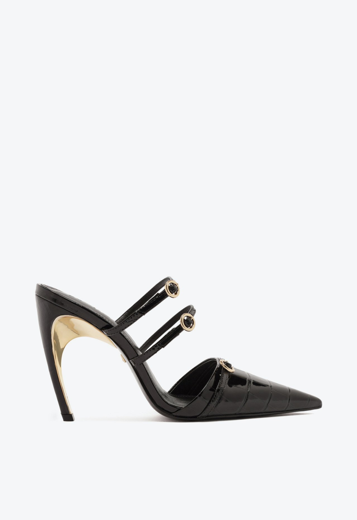 靴 meltthelady pointed fur mule 37 Mule Bege Schutz Curve Heels Verniz Croco | ZZ MALL