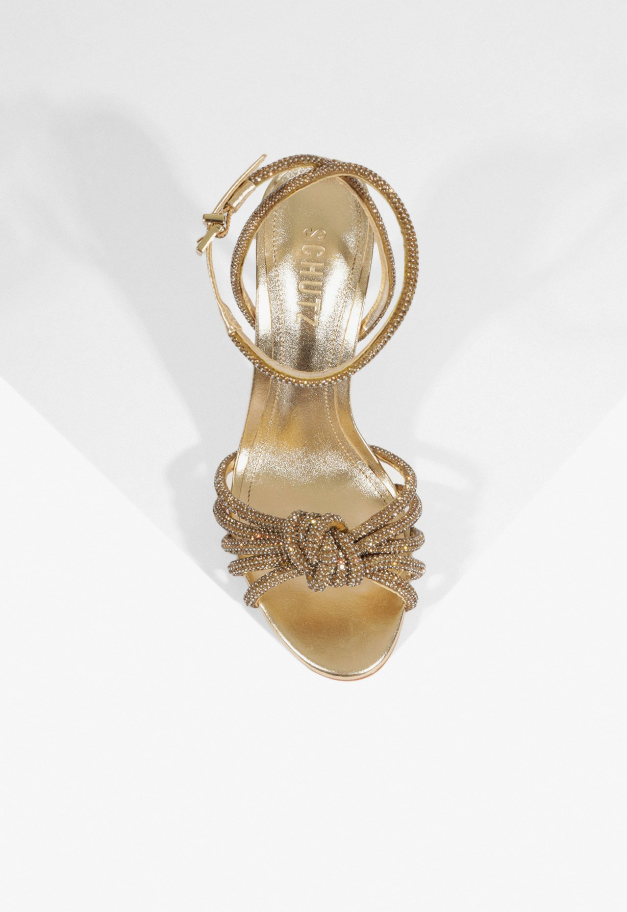 Sandália Pearl Couro Dourada | ZZ MALL