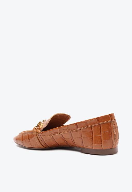 Mocassim Croco Enfeite Marrom