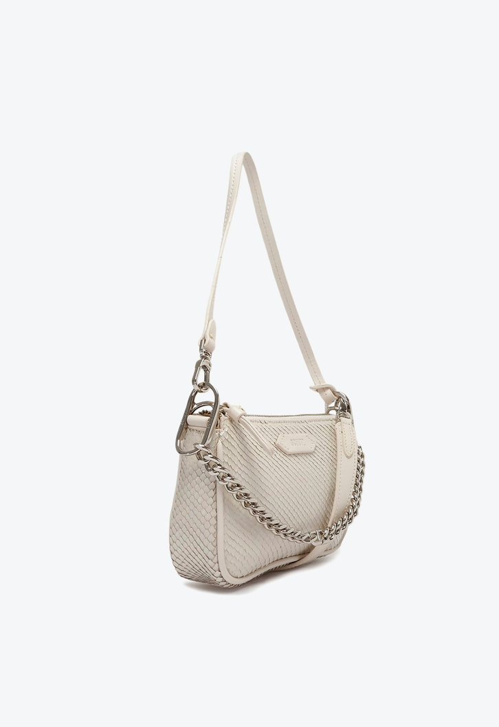 Bolsa Tiracolo Branca Schutz Emmy Snake