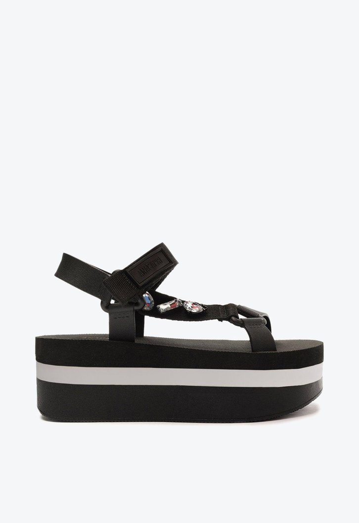 Sandália Papete Flatform Preta Anacapri Alexa Glam
