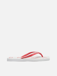 Chinelo De Dedo Branco Arezzo Tira Vermelha Brizza