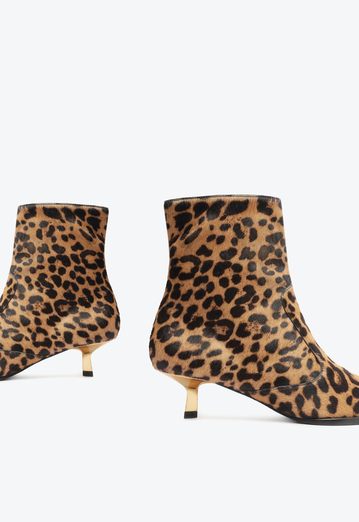 Bota Animal Print Schutz Cano Médio Couro