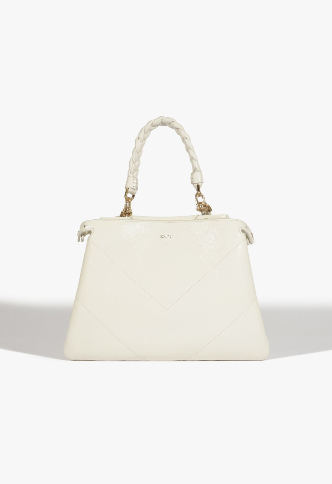 Bolsa Tote Flare Couro Branco | ZZ MALL